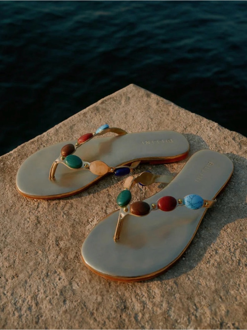 Farasha Gold Flip Flop Sandals |BILLINI